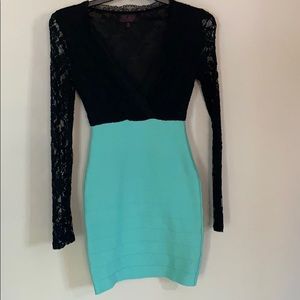 Mint and Black Lace Long Sleeve